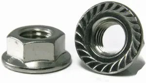 Hex Flange Nuts Serrated 18 8 Stainless Steel (inch)