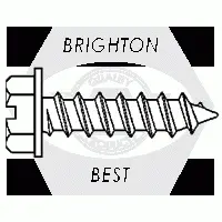 12 x 1in Self Tapping Screws, Indent Hex Washer, Slotted, Stainless Steel 18 8 (Inch)