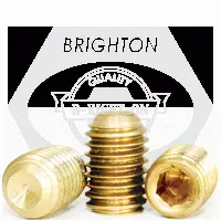 Cup Point Socket Set Screws, Brass, Plain (inch)