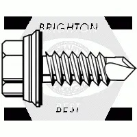 Proferred Self Drilling Screw W/bonded Washer, Zinc Cr+3 (inch)