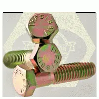 1/2in-20 x 5in Grade 5 Hex Head Cap Screws, Zinc-Yellow CR+6 (Inch)