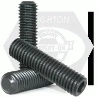 7/16in-14 x 5/8in Flat Point Socket Set Screws, Thermal Black Oxide, Alloy (Inch)